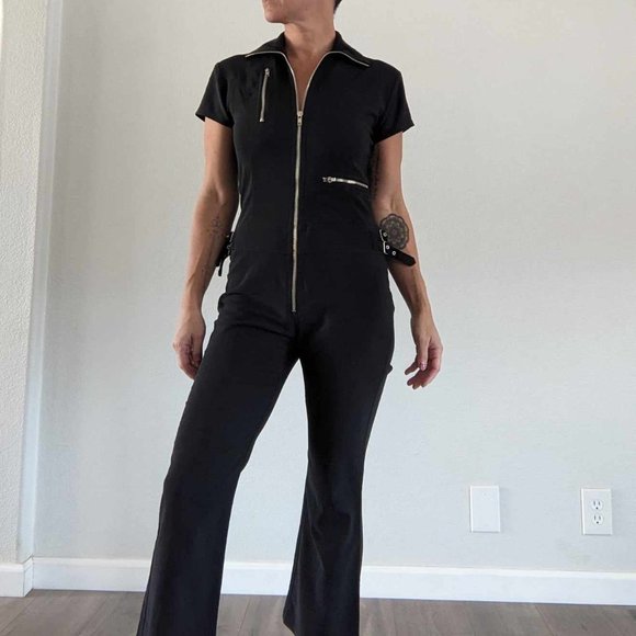 Black 3/4 length jumpsuit - M - Picture 1 of 7